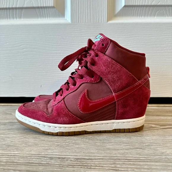 Nike Dunk Sky Hi Hidden Wedge Sneakers Red - Picture 1 of 10